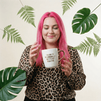 I'd Love To Be A Minimalist Gold Handle Mug | Stoneware Coffee Tea Cup | 16oz
