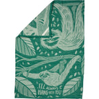 I'll Always Hang With You Sloth Dish Towel in Green | Ultra Soft and Absorbent Jacquard