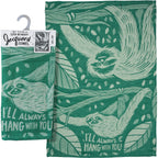 I'll Always Hang With You Sloth Dish Towel in Green | Ultra Soft and Absorbent Jacquard