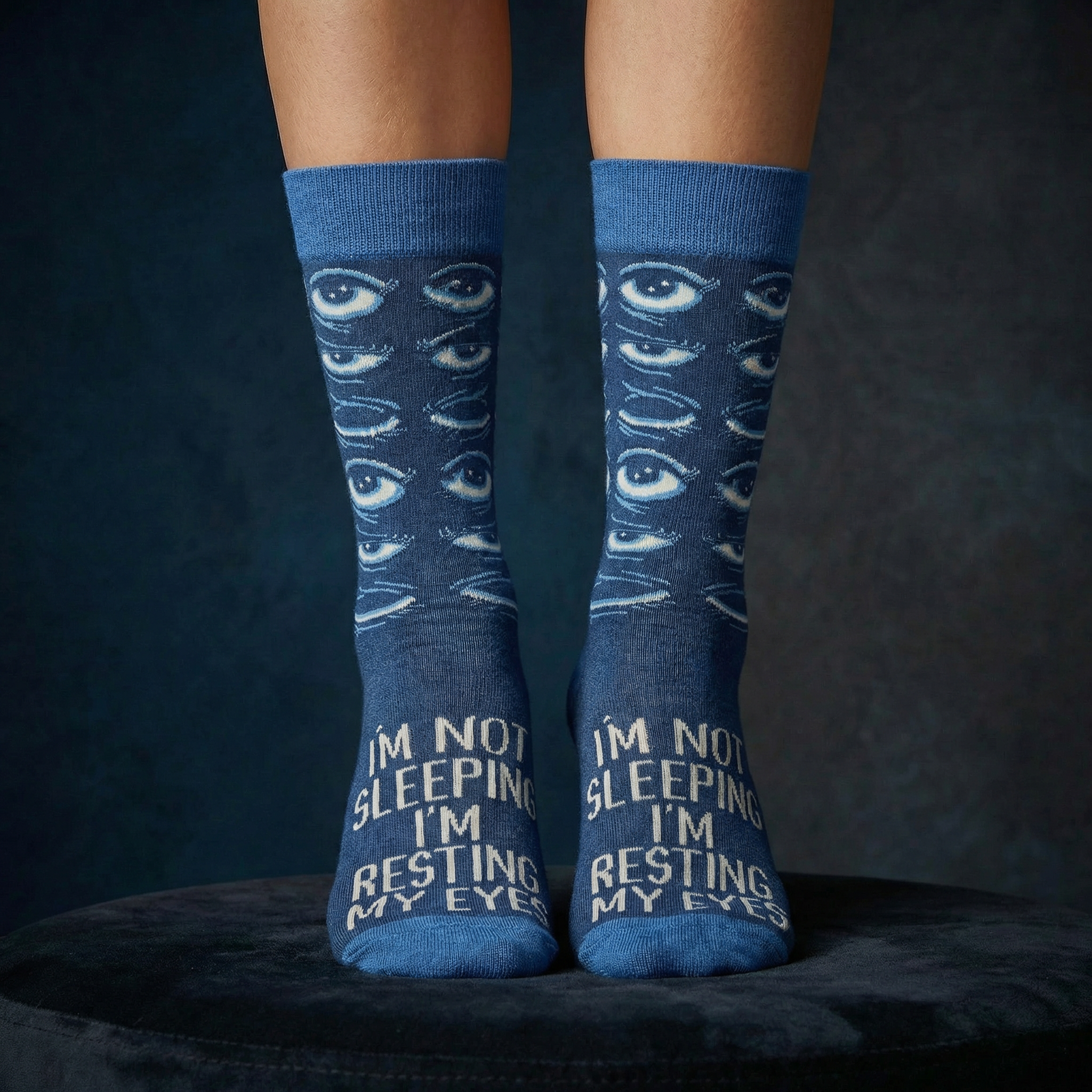 I'm Not Sleeping I'm Just Resting My Eyes Socks | Sleepy Tired Eyes Novelty Socks
