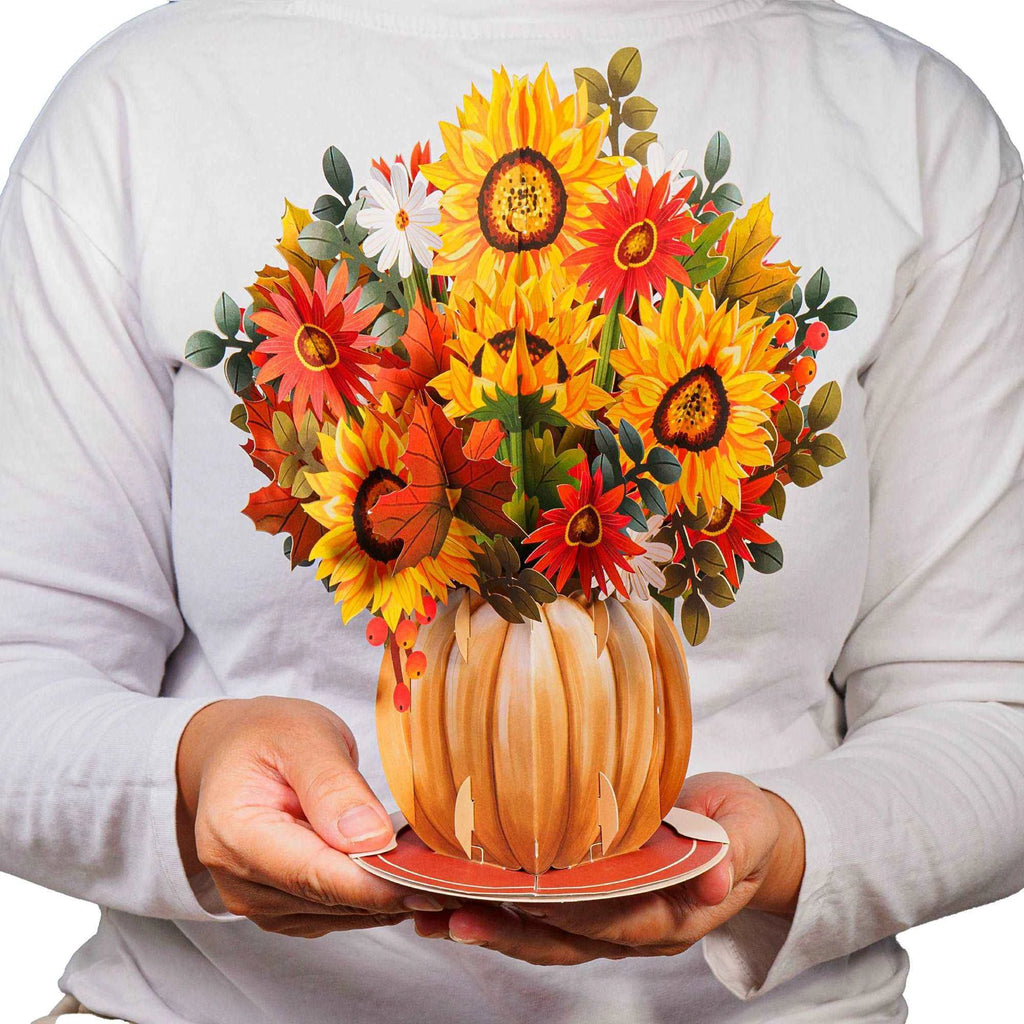 HugePop Harvest Bouquet Pop Up Card, With Detachable Bouquet, 10"x14" by Paper Love