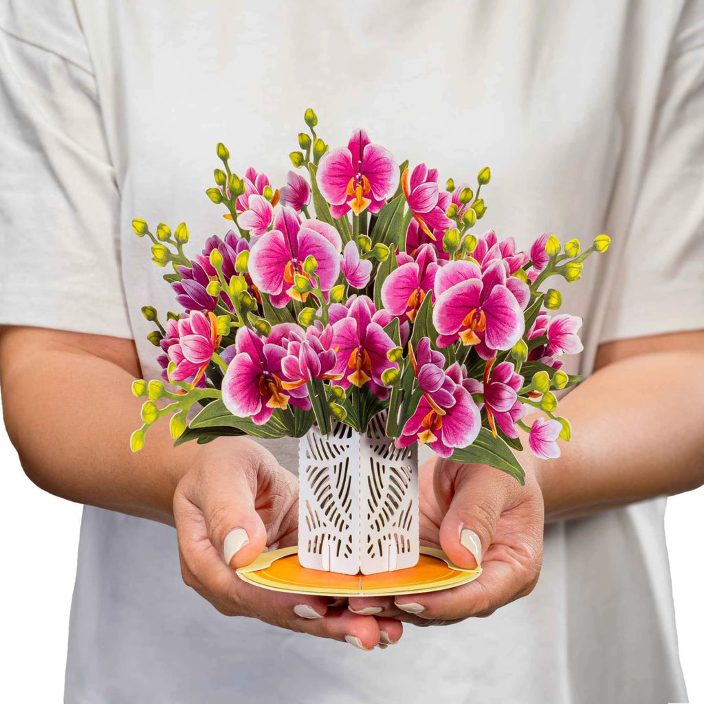 Orchid Flower Bouquet Pop-Up Card with Keepsake by Paper Love