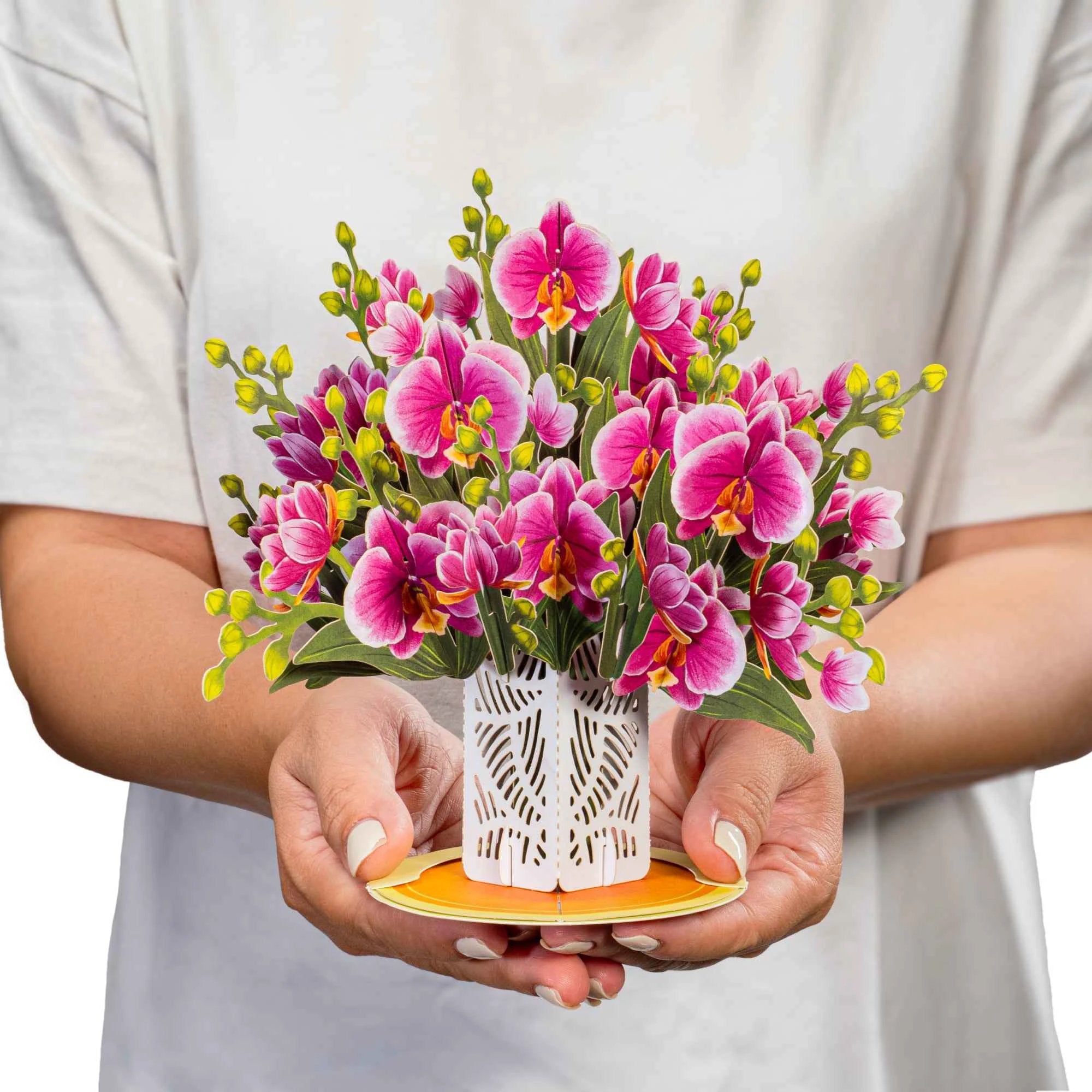 Orchid Flower Bouquet Pop-Up Card with Keepsake by Paper Love