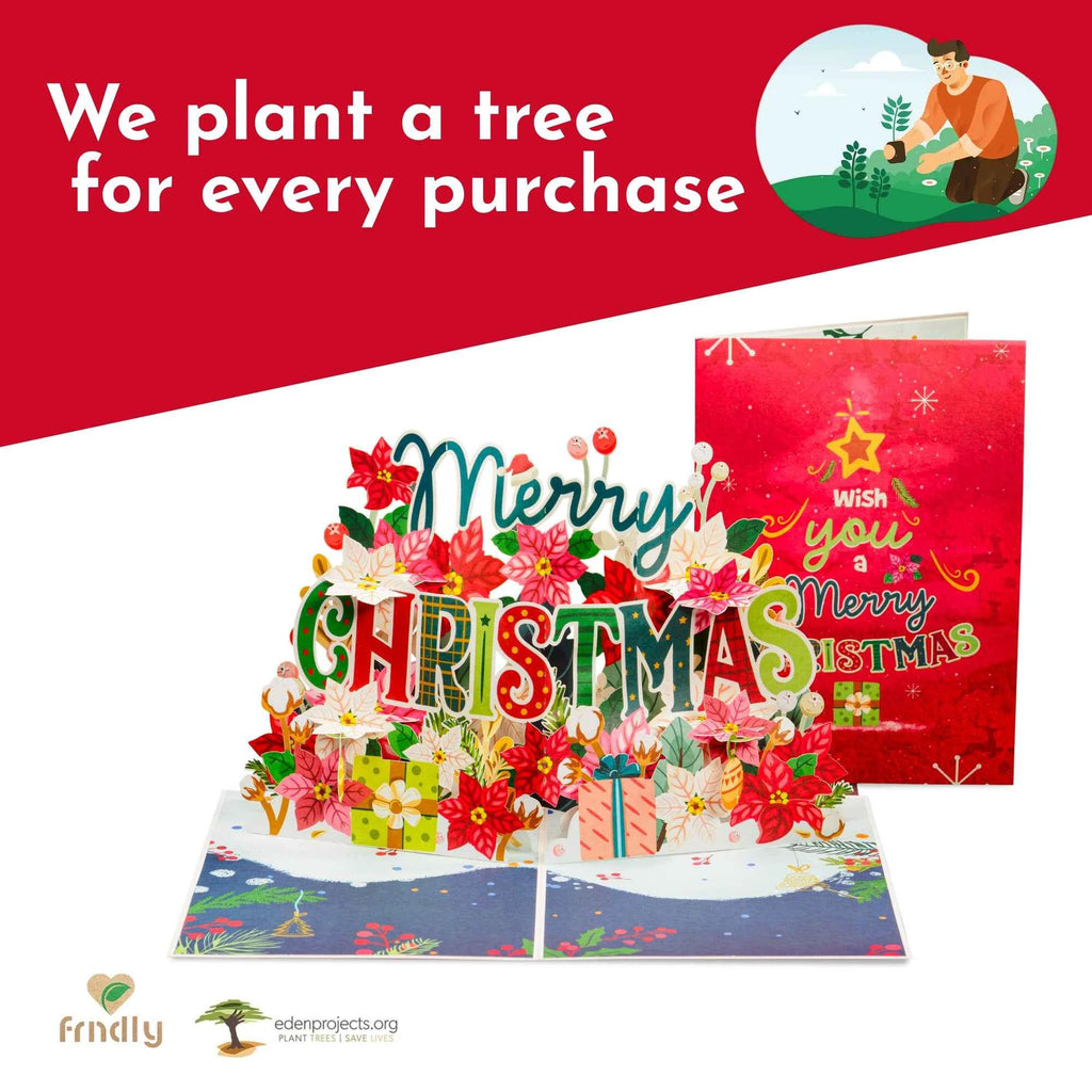 Merry Christmas Frndly Pop Up Card, 5" x 7" Cover by Paper Love