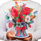 HugePop Joyous Flower Bouquet Pop Up Christmas Card by Paper Love