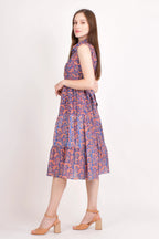 Irina Embroidered Tiered Midi Dress by Raas