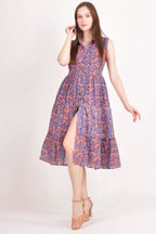 Irina Embroidered Tiered Midi Dress by Raas