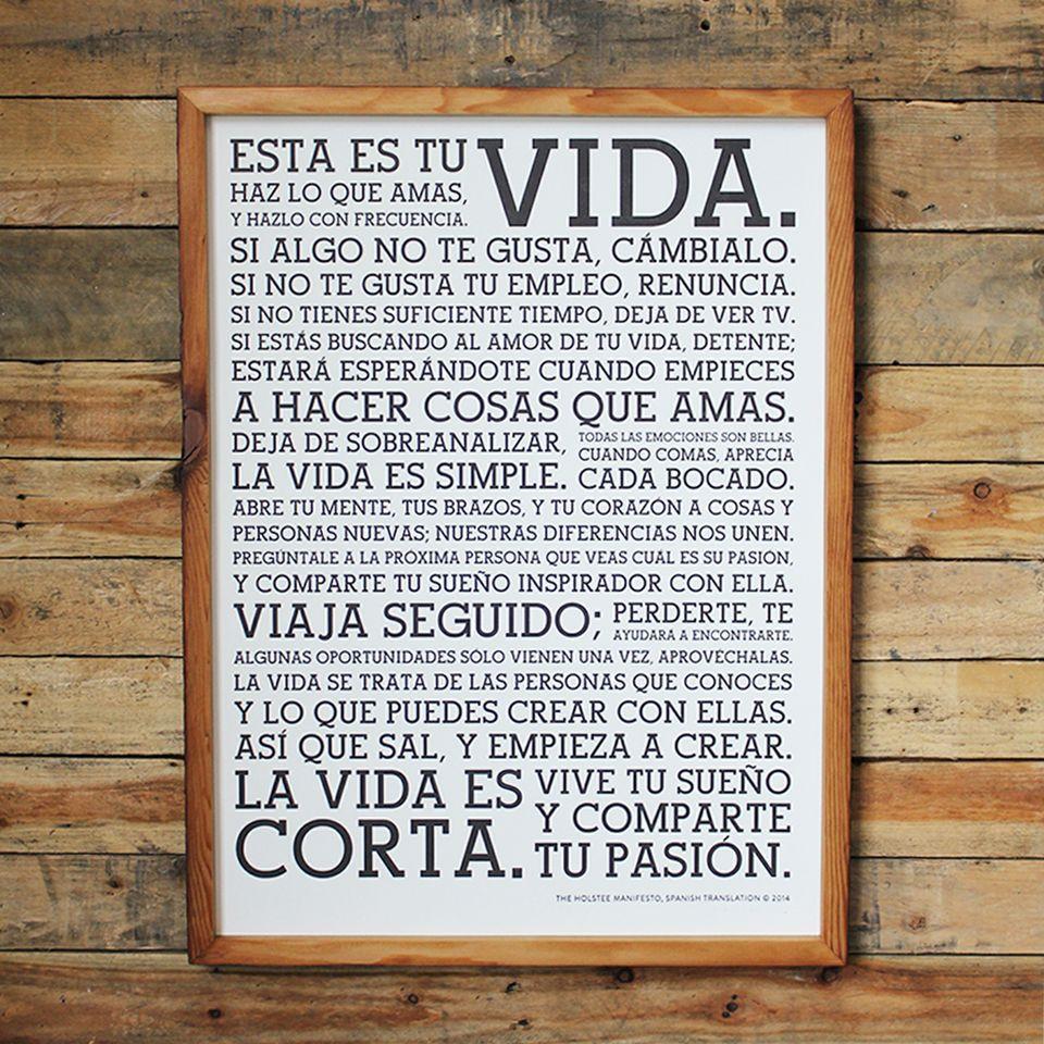 Holstee Manifesto Spanish Poster