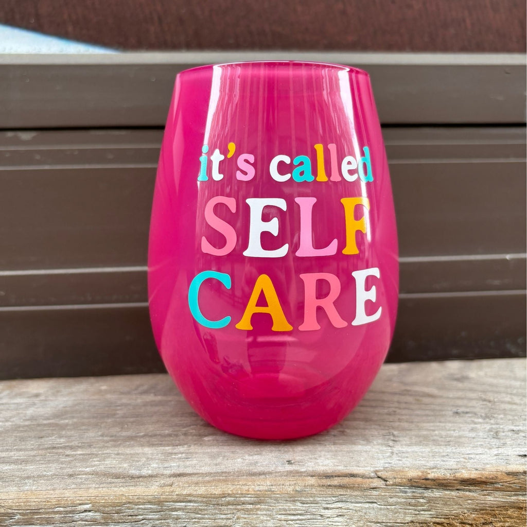 It's Called Self Care Stemless Wine Glass in Pink | 20oz