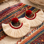 Half Moon Tassel Earrings - Thailand