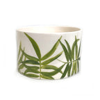 Cylinder Serving Bowl - Green Floating Leaves