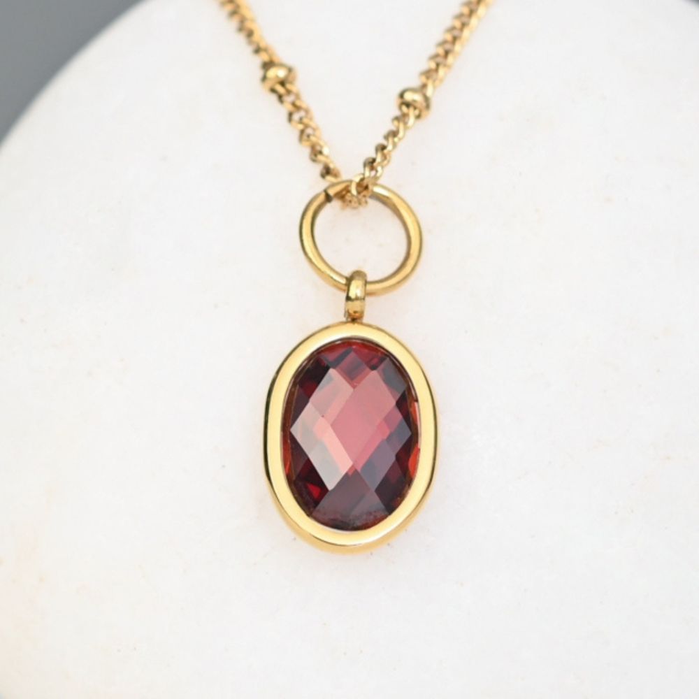 Birthstone Crystal Pendant Necklace