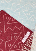 SCARF - Baby Alpaca burgundy / light blue by JAVIERA VARAS STUDIO