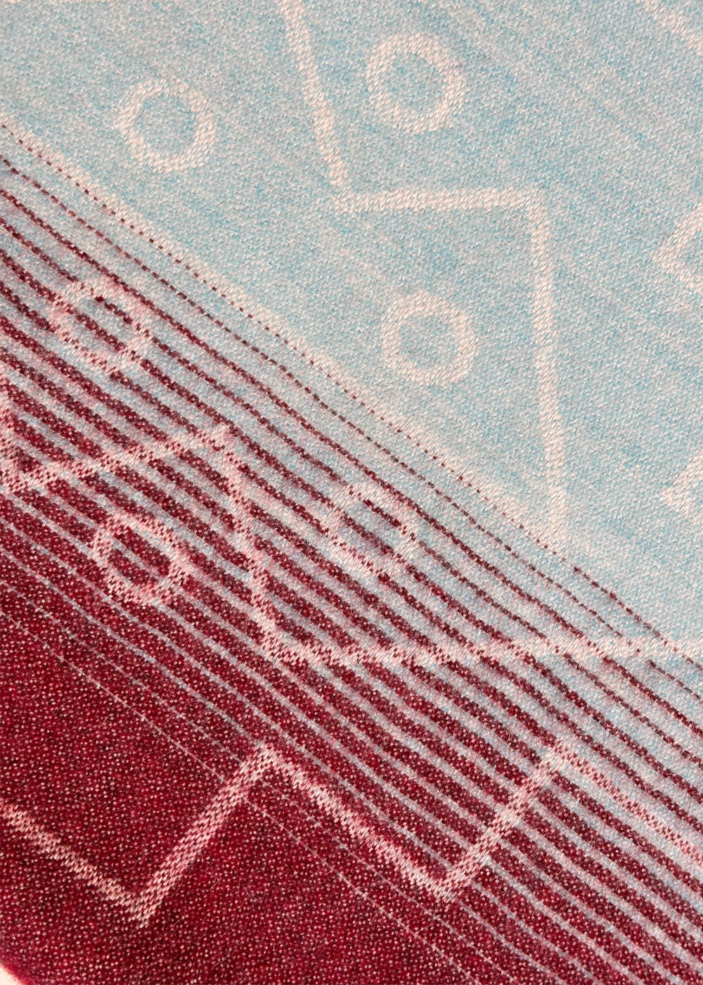 SCARF - Baby Alpaca burgundy / light blue