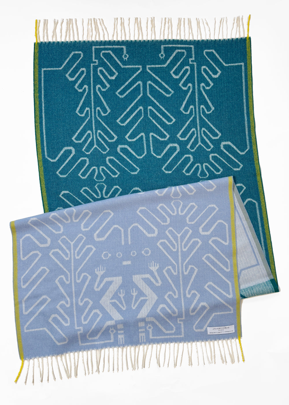 SHAWL - Baby Alpaca DUO BLUE