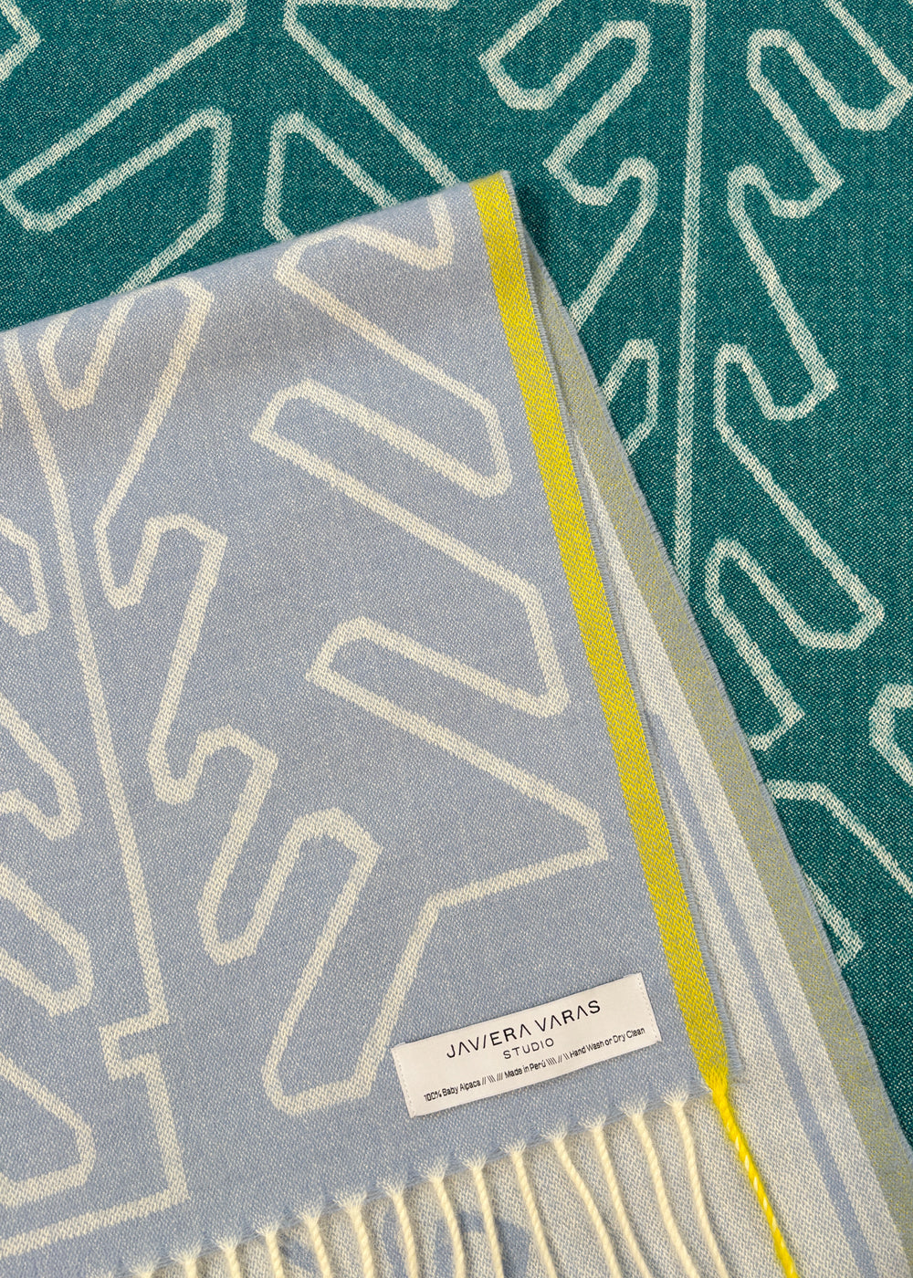 SHAWL - Baby Alpaca DUO BLUE