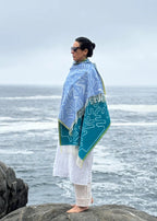 SHAWL - Baby Alpaca DUO BLUE by JAVIERA VARAS STUDIO