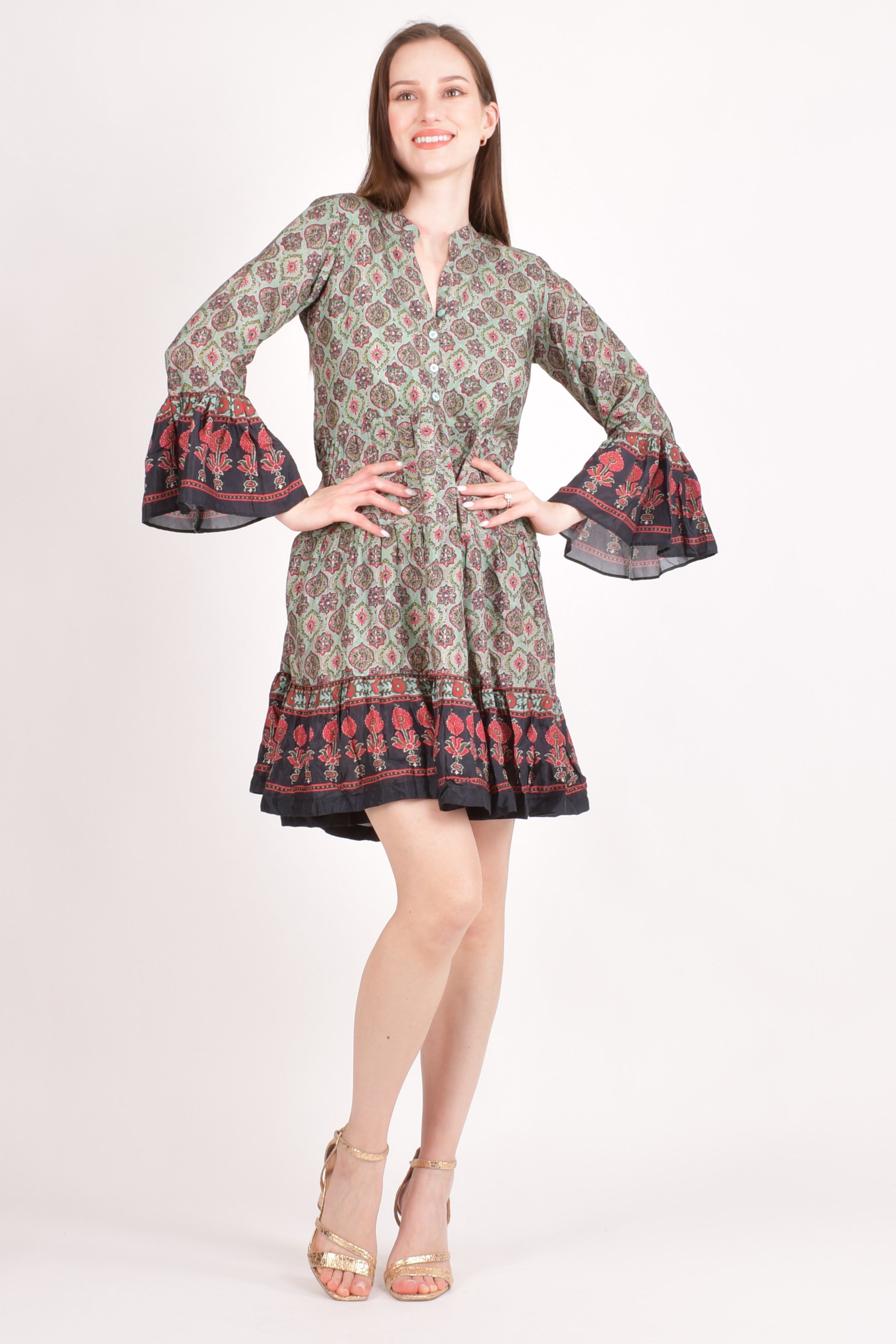 Juniper Ajrakh Print Mini Dress