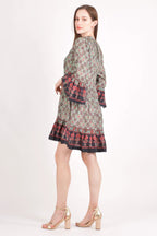 Juniper Ajrakh Print Mini Dress by Raas