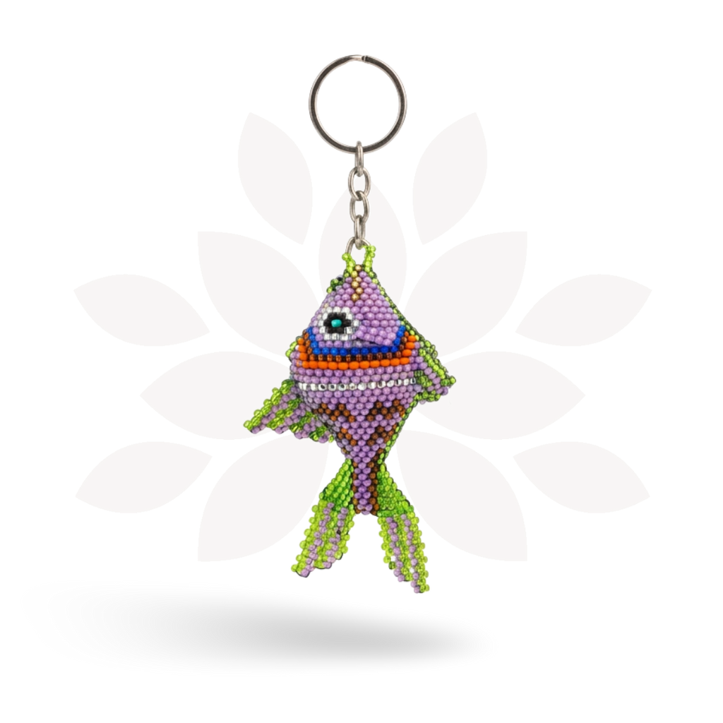 Fish Seed Bead Keychain | Hand Beaded Fair Trade Keychain - Guatemala
