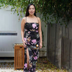 Kasih Coop Dress Maudy Black with Floral Pattern, Cotton by Kasih Co-op