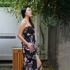 Kasih Coop Dress Maudy Black with Floral Pattern, Cotton by Kasih Co-op