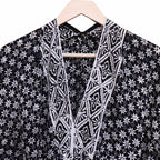 Hand Dyed Batik Kaftan Dress 100% Soft Cotton Material, Maxi, Long, Black Mirage Dress, Caftan