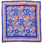 Hand Dyed Batik Bandana, 100% Soft Cotton, Sunset Sky, Blue, Orange