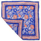 Hand Dyed Batik Bandana, 100% Soft Cotton, Sunset Sky, Blue, Orange