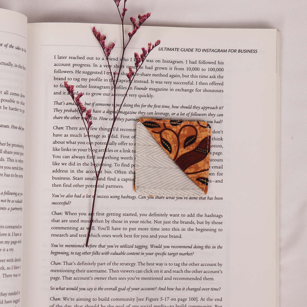 Batik Textile Cloth Corner Bookmark, Book Mark