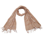 Handmade Batik Scarf - soft Cotton - Apricot Grid, Peach, Coral by Kasih Co-op