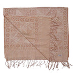 Handmade Batik Scarf - soft Cotton - Apricot Grid, Peach, Coral by Kasih Co-op