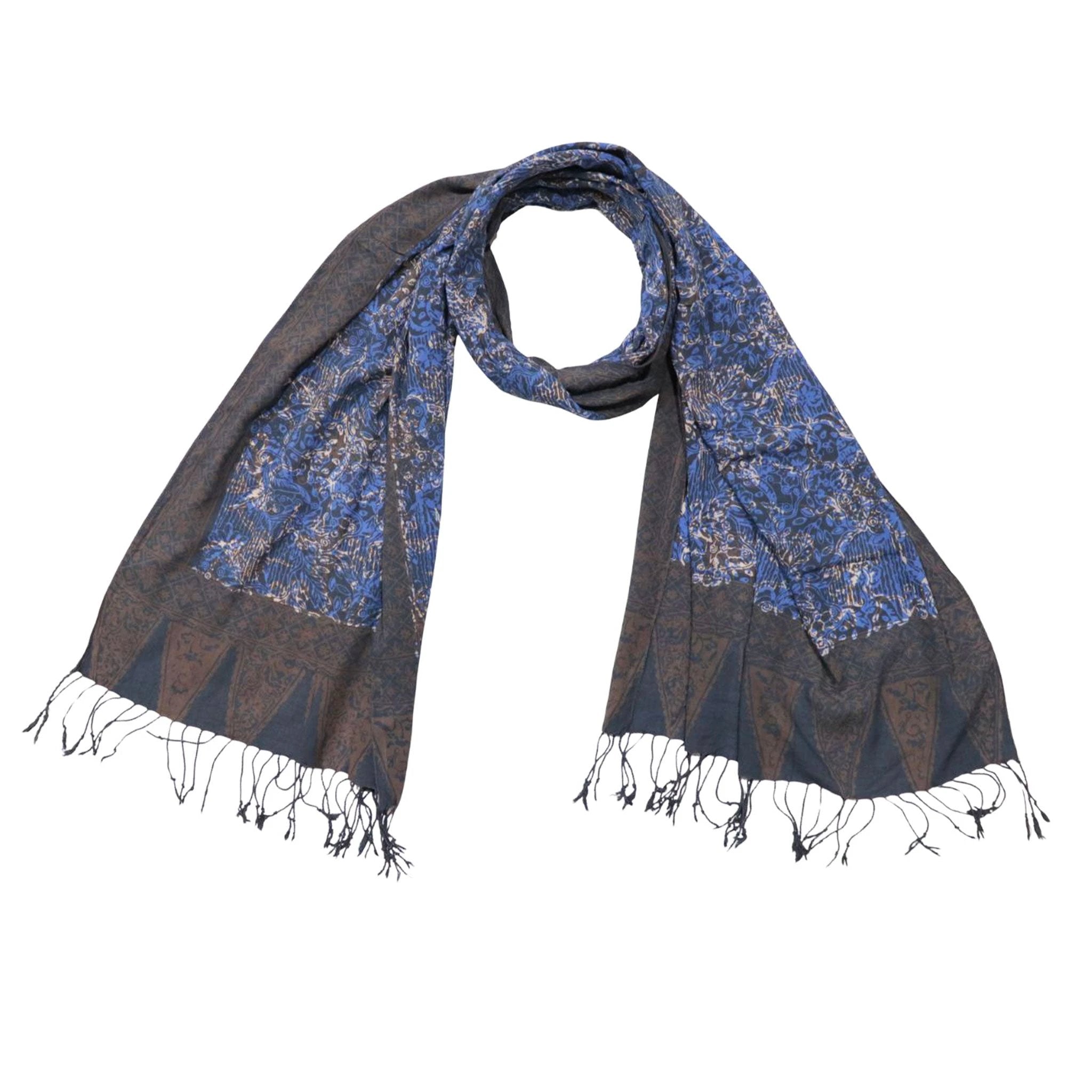 Handmade Batik Scarf - 100% Soft Cotton - Butterfly Brown by Kasih Co-op