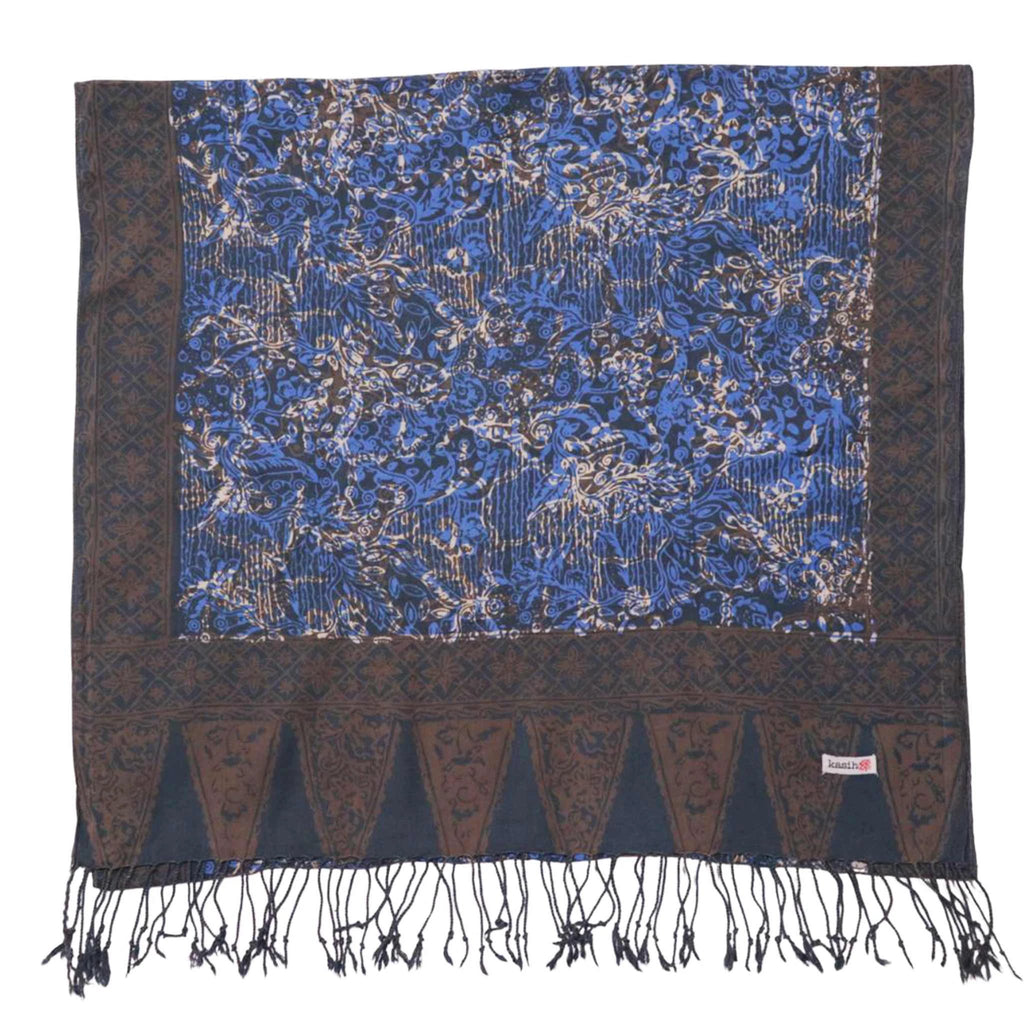 Handmade Batik Scarf - 100% Soft Cotton - Butterfly Brown by Kasih Co-op