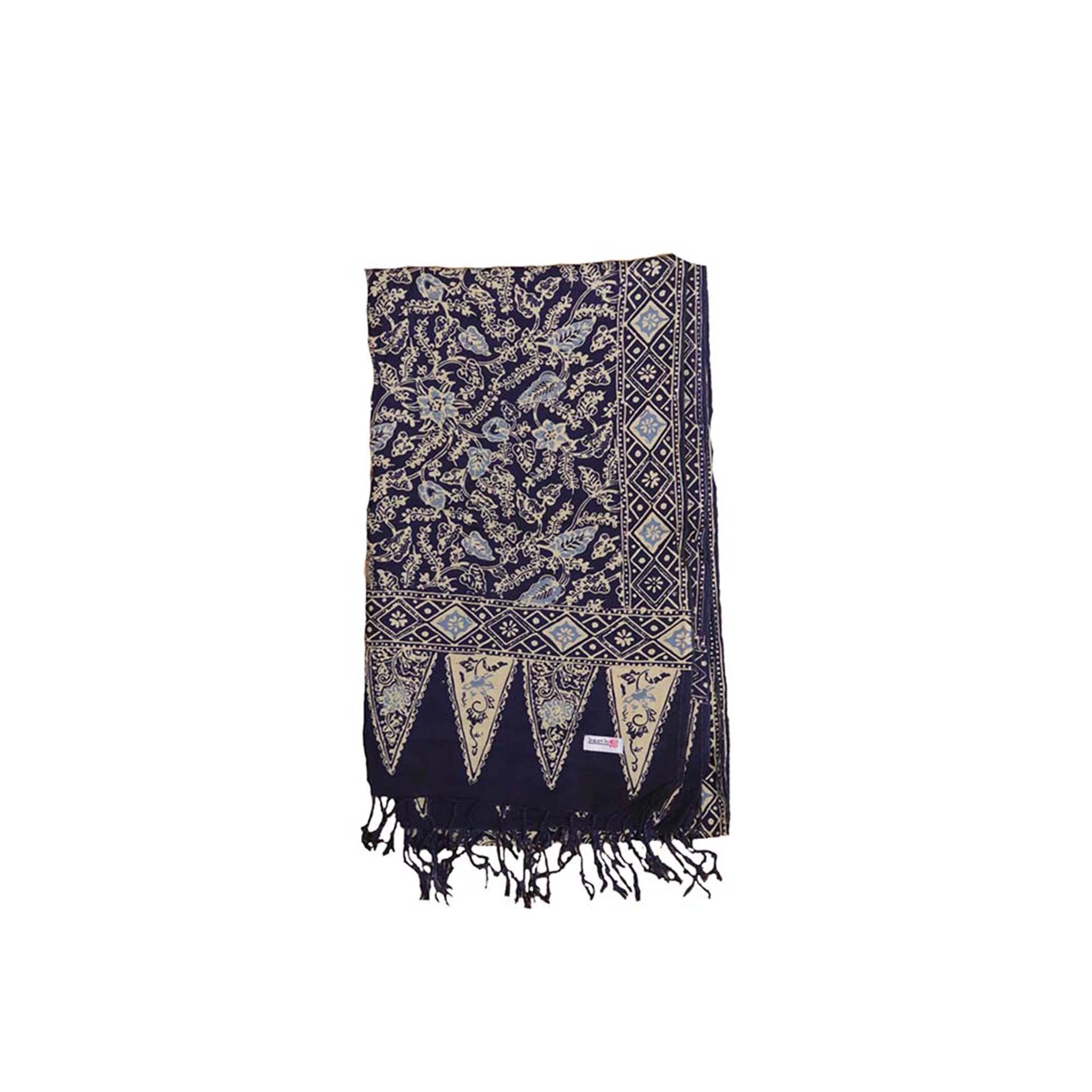 Handmade Batik Scarf - Cotton - Foliage by Kasih Co-op