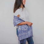 Handmade Batik Scarf - Cotton Fabric - Stone by Kasih Co-op