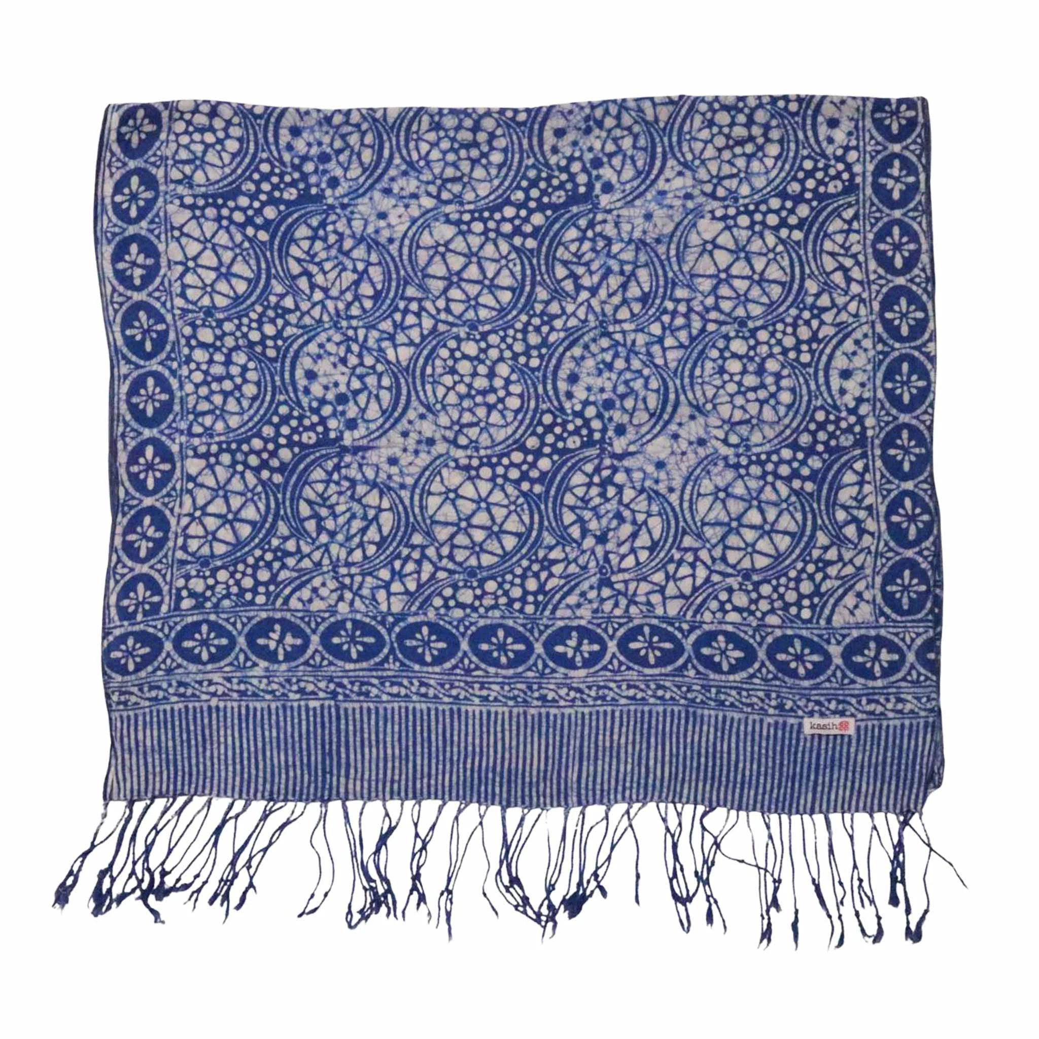 Handmade Batik Scarf - Cotton Fabric - Stone by Kasih Co-op
