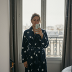 Kaylee Robe Navy & White Star Print | Giftable Luxurious Ultra Soft [Size L/XL Only] by The Bullish Store