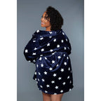 Kaylee Robe Navy & White Star Print | Giftable Luxurious Ultra Soft [Size L/XL Only] by The Bullish Store