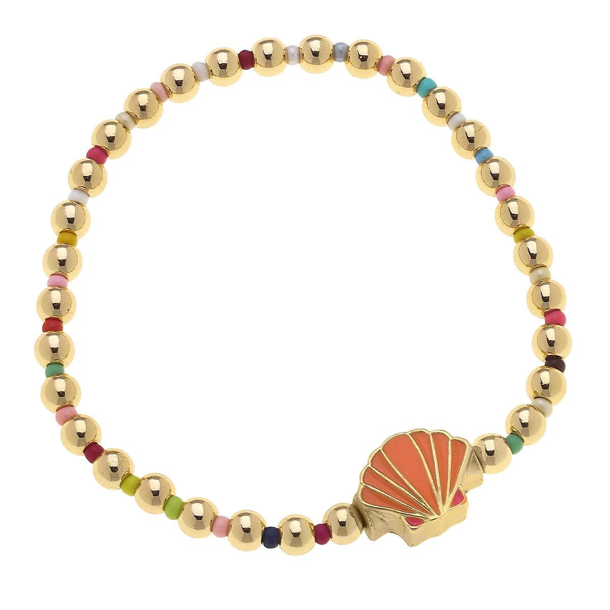 Kids Roxy Rainbow Beaded Children’s Bracelet with Cute Charm | Watermelon or Seashell by The Bullish Store
