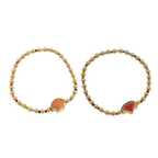 Kids Roxy Rainbow Beaded Children’s Bracelet with Cute Charm | Watermelon or Seashell by The Bullish Store