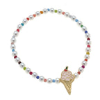 Kids Samantha Pearl Beaded Children's Bracelet with Cute Charm | Popsicle, Ice Cream, or Cherries by The Bullish Store
