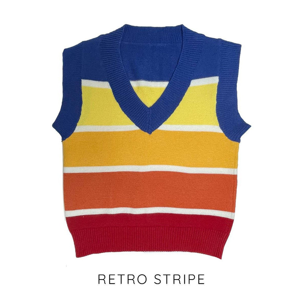 Knit Vest Retro Stripe [Available in XL Only]