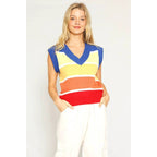 Knit Vest Retro Stripe [Available in XL Only]