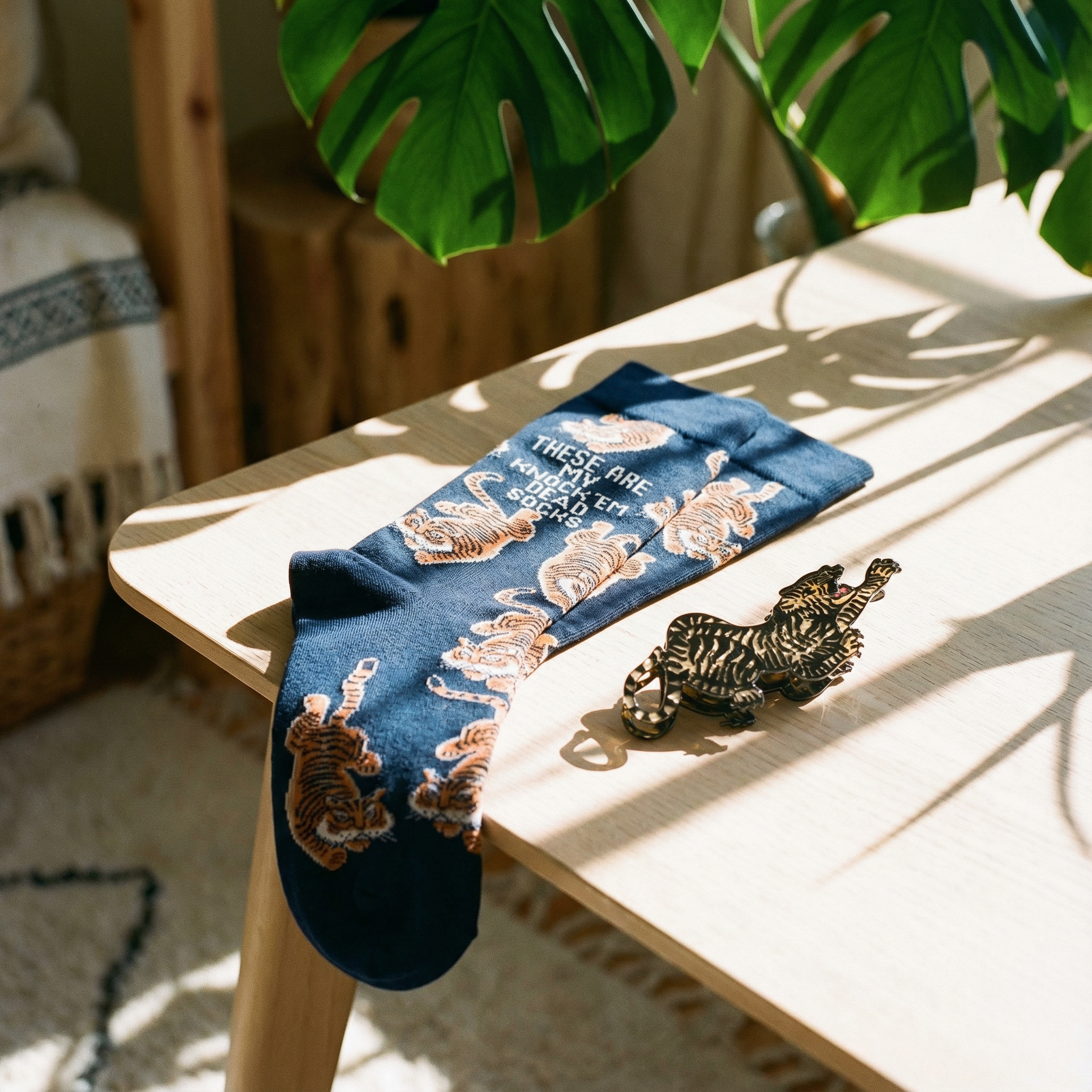 Knock Em Dead Tiger Gift Box | Hair Claw and Socks Giftable Bundle