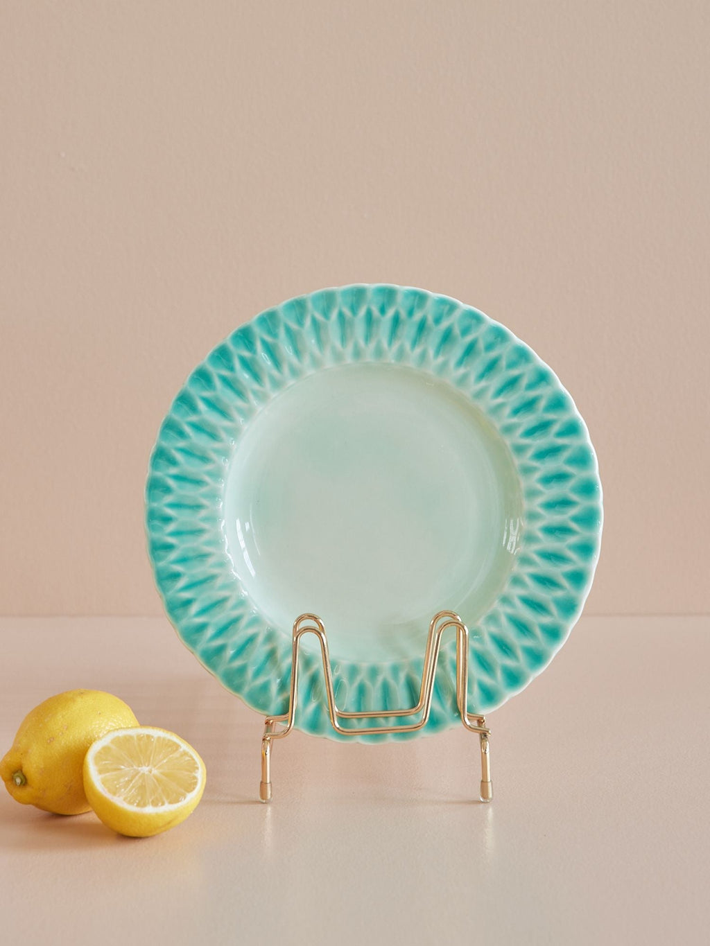 Ceramic Dinner Plate - Aqua. Set of 6 plates
