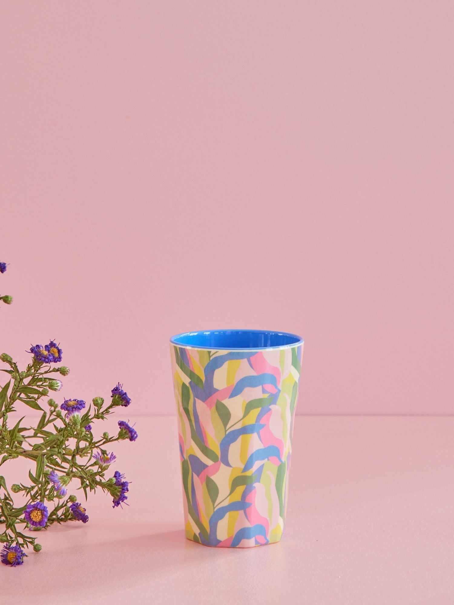 Melamine Tall Cup - Blue - Jungle Fever Print