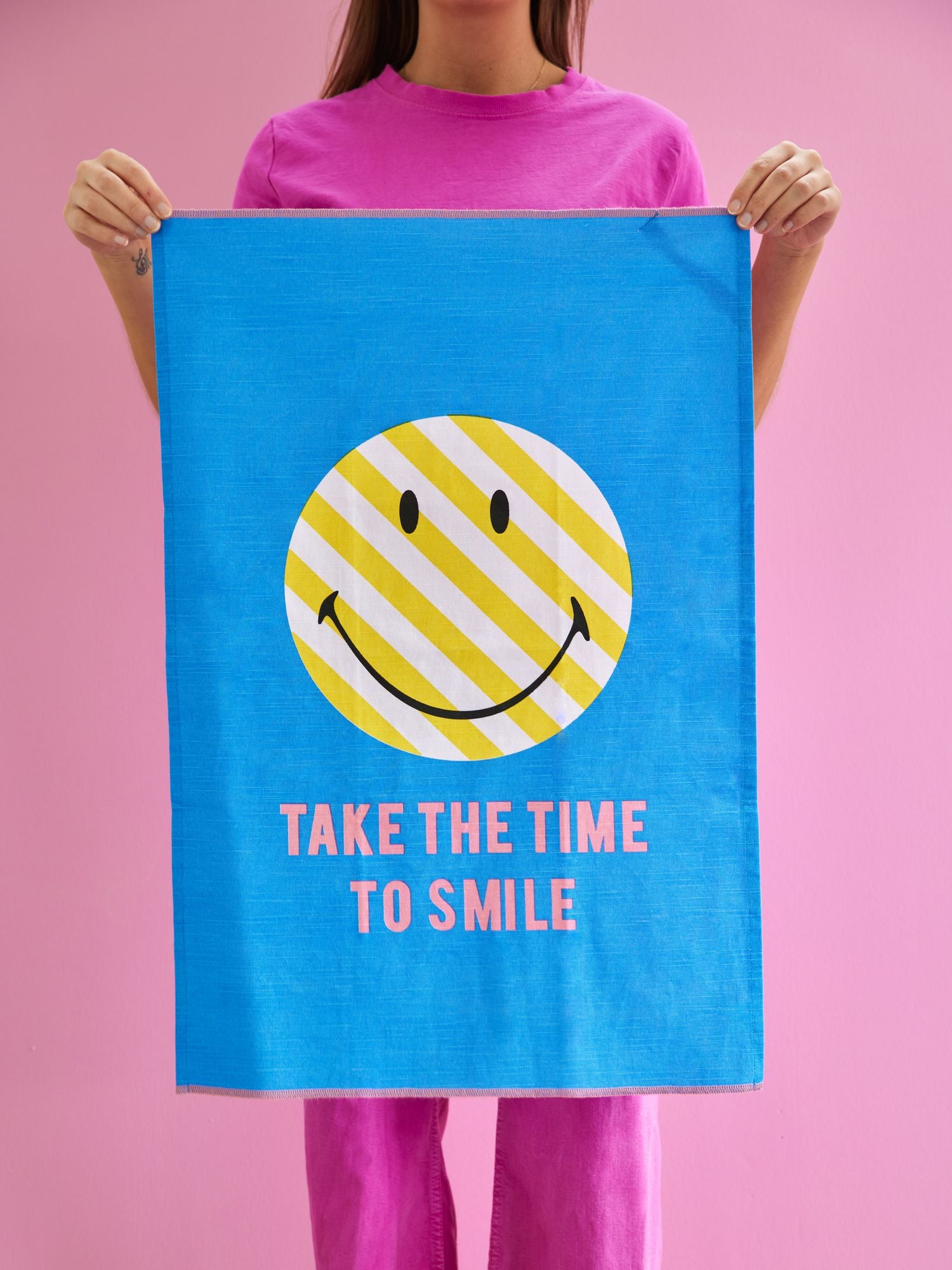 Cotton Tea Towel - Blue - Smiley®