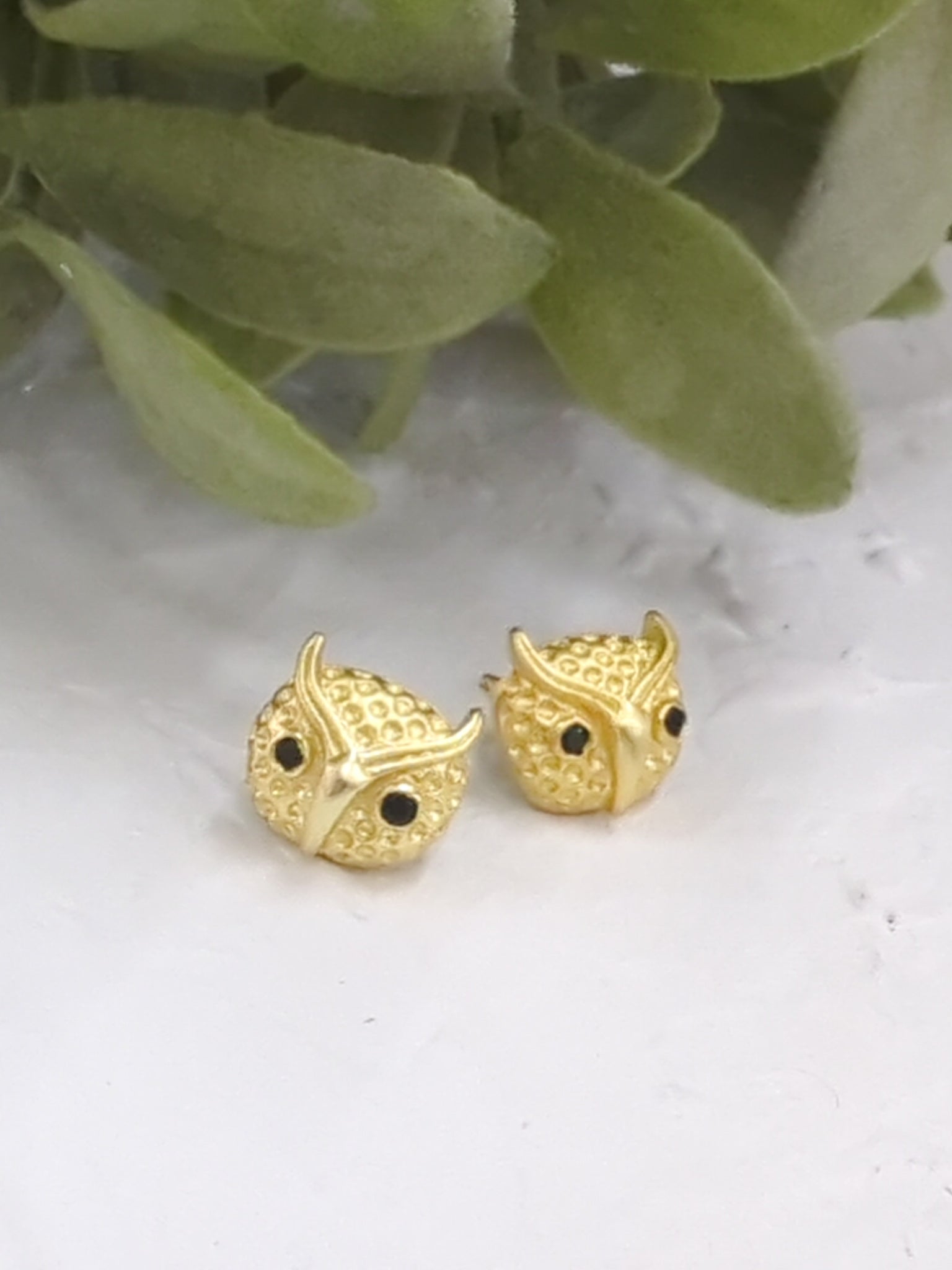 Azia Owl Stud Earrings