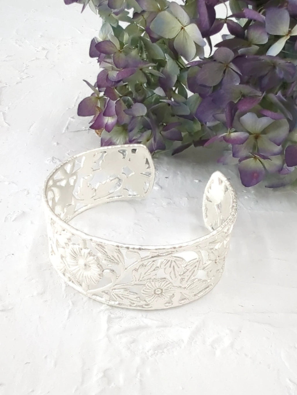 Floral Filigree Cuff Bracelet by Ash & Rose
